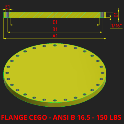 FLANGE CEGO - ANSI B 16.5 - 150 LBS