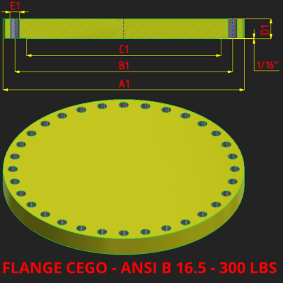 FLANGE CEGO - ANSI B 16.5 - 300 LBS