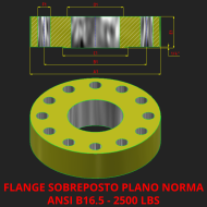 FLANGE SOBREPOSTO PLANO - NORMA ANSI B 16.5 - 1500 LBS