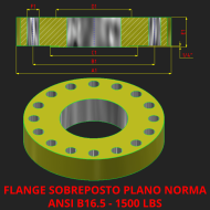 FLANGE SOBREPOSTO PLANO - NORMA ANSI B 16.5 - 1500 LBS