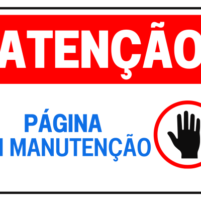 Placa de Atenção Equipamento em Manutenção Documento A4 Preto e Vermelho